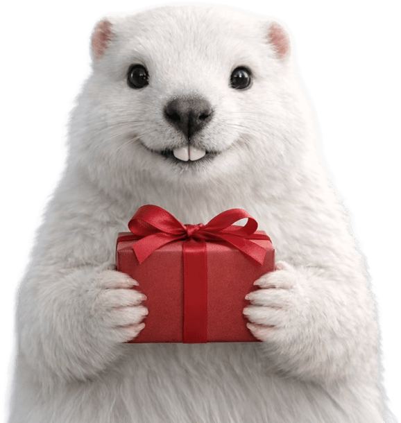 Bílý marmot s dárkem pro prvních 100 nových pacientů